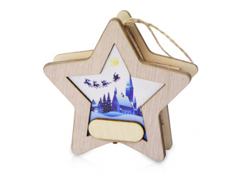 Новогодняя подвеска с подсветкой Звезда (натуральный, разноцветный, синий)