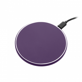 Беспроводное зарядное устройство с подсветкой 15W Auris, фиолетовое