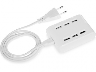 USB Hub Powertech на 6 портов (белый)