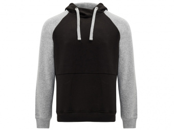 Толстовка с капюшоном Badet мужская (черный, серый меланж)
