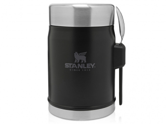 Банка для еды с ложкой-вилкой Stanley Legendary, 400 мл (черный)