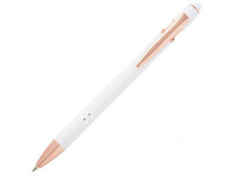 Ручка шариковая с отделкой из розового золота Nanna (белый)