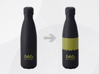 Вакуумная термобутылка Vacuum bottle C1, soft touch,  с УФ-печатью (черный)