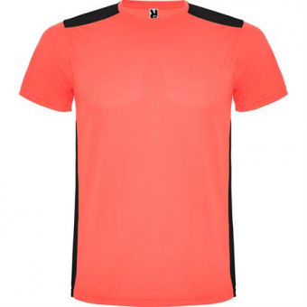 Спортивная футболка DETROIT мужская, КОРАЛЛОВЫЙ ФЛУОРЕСЦЕНТНЫЙ/ЧЕРНЫЙ XL