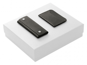 Подарочный набор Long River: картхолдер, ключница (черный, белый)