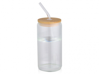 Емкость для питья с бамбуковой крышкой Mirage (прозрачный)