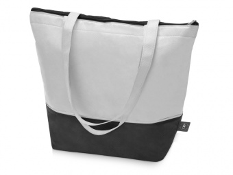 Сумка-холодильник Reviver с длинными ручками из нетканого переработанного материала RPET (белый, черный)