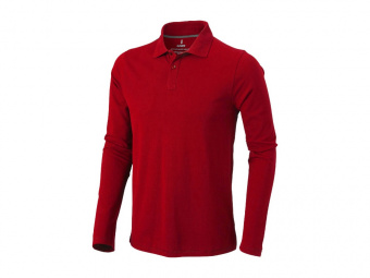 Рубашка поло Oakville мужская с длинным рукавом (красный)