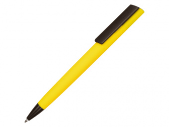 Ручка пластиковая шариковая C1 soft-touch (желтый, черный)