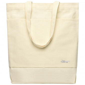 Сумка для покупок JETTA 325 г/м² с шильдом - самолёт, натуральный