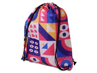 Рюкзак-мешок из полиэстера с возможностью полноцветной печати (разноцветный)