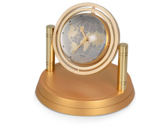 Часы Карта мира (золотистый)
