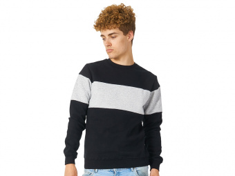 Свитшот блокинг Edinburgh, мужской (черный, серый меланж)