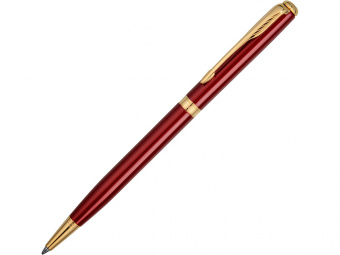 Ручка Parker шариковая тонкая Sonnet Red GT (золотистый, красный)