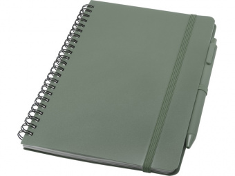 Блокнот А5 Thalaasa с шариковой ручкой (ярко-зеленый)