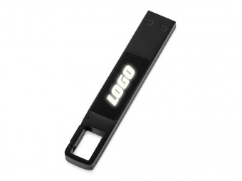USB 2.0- флешка на 32 Гб c подсветкой логотипа Hook LED (темно-серый)