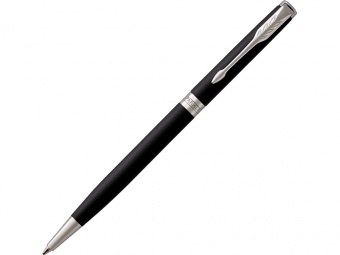 Тонкая Ручка шариковая Parker Sonnet Core Matte Black CT (черный, серебристый)
