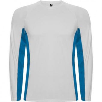 Спортивная футболка SHANGHAI L/S мужская, БЕЛЫЙ/КОРОЛЕВСКИЙ СИНИЙ 2XL