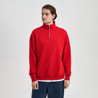 Толстовка на молнии унисекс FLOW, красная, размер XS/S