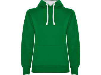 Толстовка с капюшоном Urban женская (зеленый, белый)