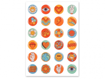 Сет объемных стикеров из эпоксидной смолы (белый, разноцветный)