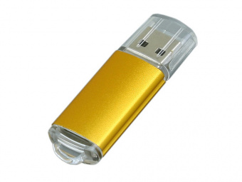 USB-флешка на 64 Гб с прозрачным колпачком (золотистый)