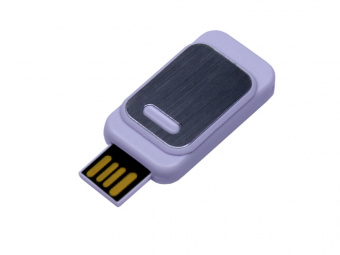 USB 2.0- флешка промо на 8 Гб прямоугольной формы, выдвижной механизм (белый)