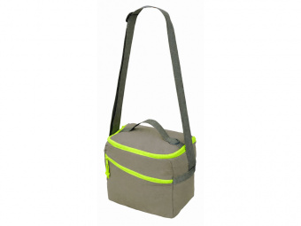 Изотермическая сумка-холодильник Neo Classic c контрастной молнией (серый, зеленое яблоко)