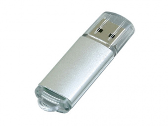 USB 2.0- флешка на 32 Гб с прозрачным колпачком (серебристый)