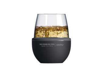 Тумблер для вина WINE KUZIE (черный)