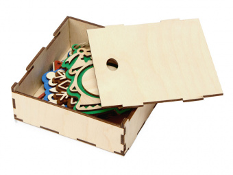 Набор с новогодними подвесками (натуральный, разноцветный)