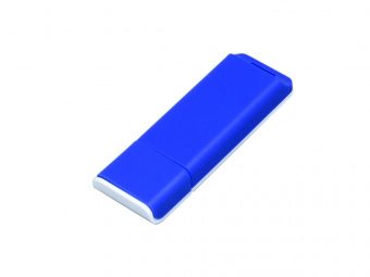USB 2.0- флешка на 64 Гб с оригинальным двухцветным корпусом (синий, белый)