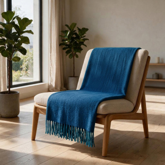 Плед акриловый Mohair (синий)