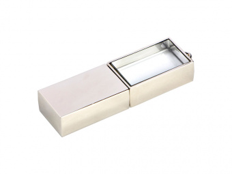 USB 2.0- флешка на 8 Гб кристалл в металле (серебристый)
