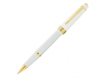 Ручка-роллер Bailey Light Polished White Resin and Gold Tone (белый)