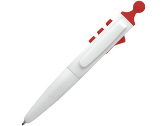 Ручка пластиковая шариковая Clic Pen (красный, белый)