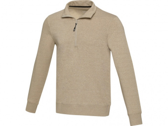 Свитер с молнией Tin из органического хлопка, унисекс (бежевый)