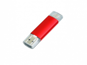 USB 2.0/micro USB- флешка на 8 Гб (красный)