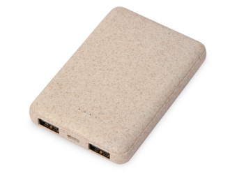 Портативное зарядное устройство Wheatty из пшеничной соломы, 5000 mAh (бежевый)
