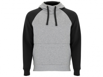 Толстовка с капюшоном Badet мужская (серый меланж, черный)