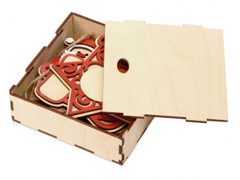 Набор с новогодними подвесками (натуральный, разноцветный)