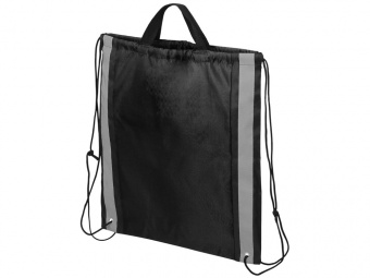 Рюкзак-мешок Savy со светоотражающими полосами по бокам (черный)