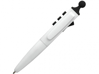 Ручка пластиковая шариковая Clic Pen (черный, белый)