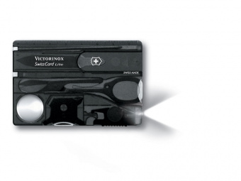 Швейцарская карточка SwissCard Lite, 13 функций (черный полупрозрачный)