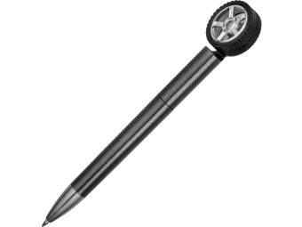 Ручка пластиковая шариковая Wheel со спиннером (темно-серый, серебристый)