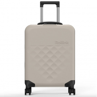 Чемодан складной Rollink Vega 360 55x40x20 см, 4 колеса, серо-бежевый