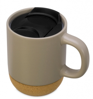 Кружка с пробковым дном и крышкой Denpasar (бежевый)