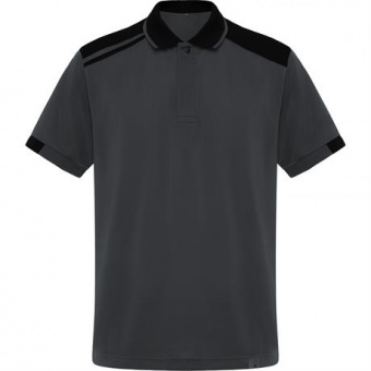 Футболка поло SAMURAI мужская, СВИНЦОВЫЙ/ЧЕРНЫЙ S