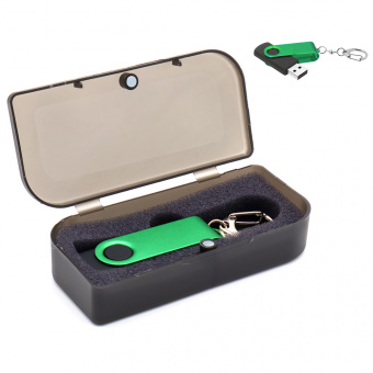 Флешка Twist Color 16 Гб в футляре, зеленая