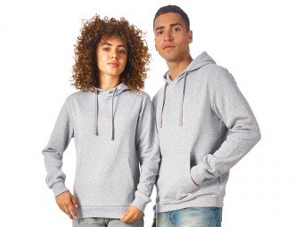 Толстовка Stream с капюшоном, унисекс (серый меланж)